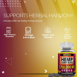 The CBD Project Hemp Gummies bottle showing nutritional information