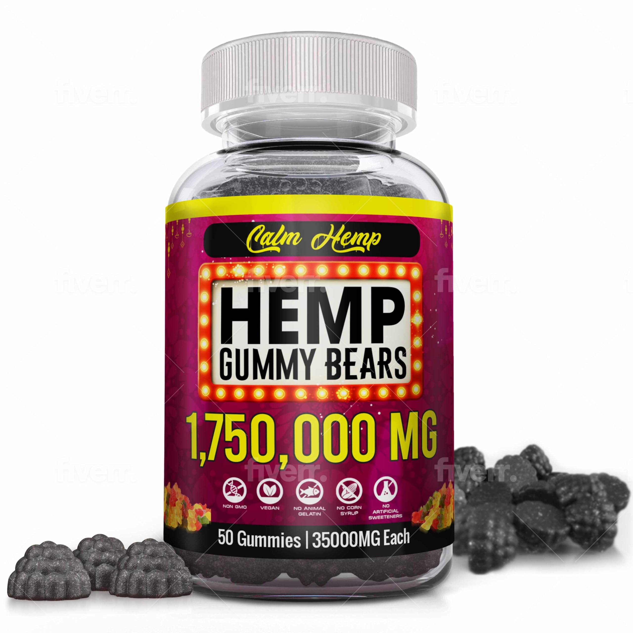 The CBD Project Hemp Gummies front view with tropical fruit flavours