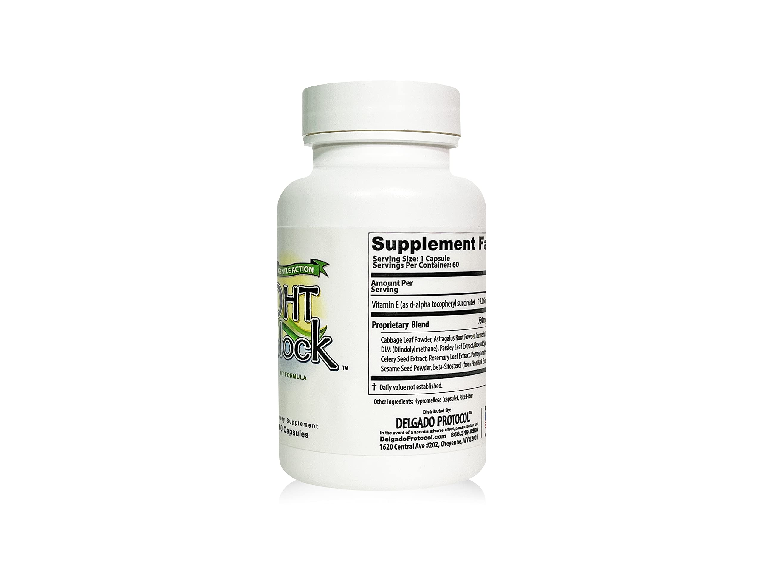 The Delgado Protocol DHT Block Supplement capsules in a hand