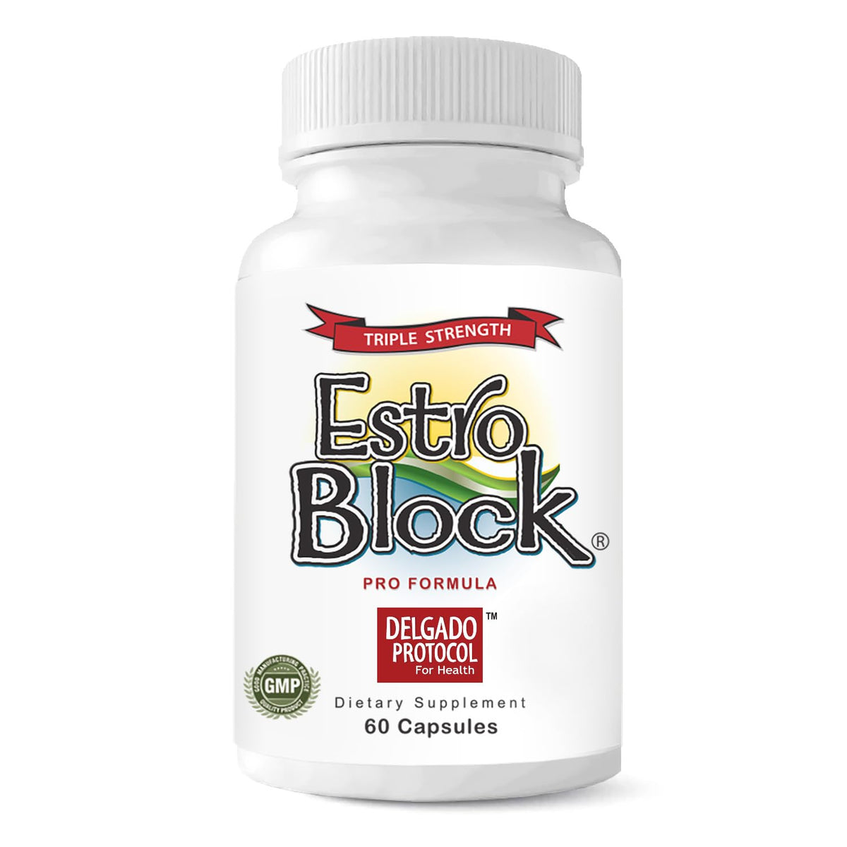 The Delgado Protocol Estro Block Pro 564mg front view of packaging