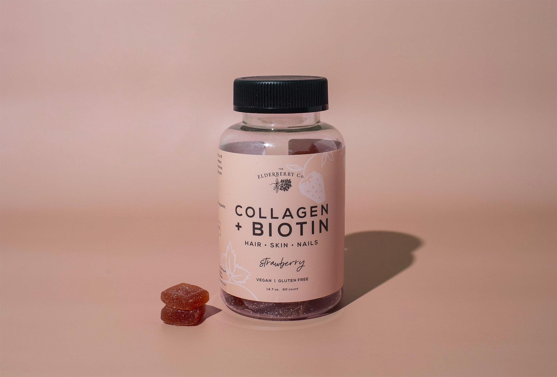 The Elderberry Co. Biotin Gummies front view with packaging