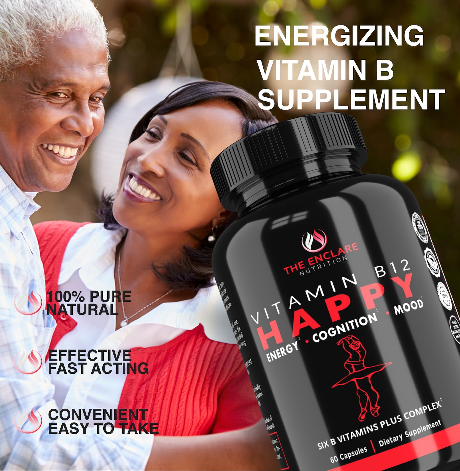 THE ENCLARE NUTRITION B-Complex Vitamin Supplement with a measuring spoon