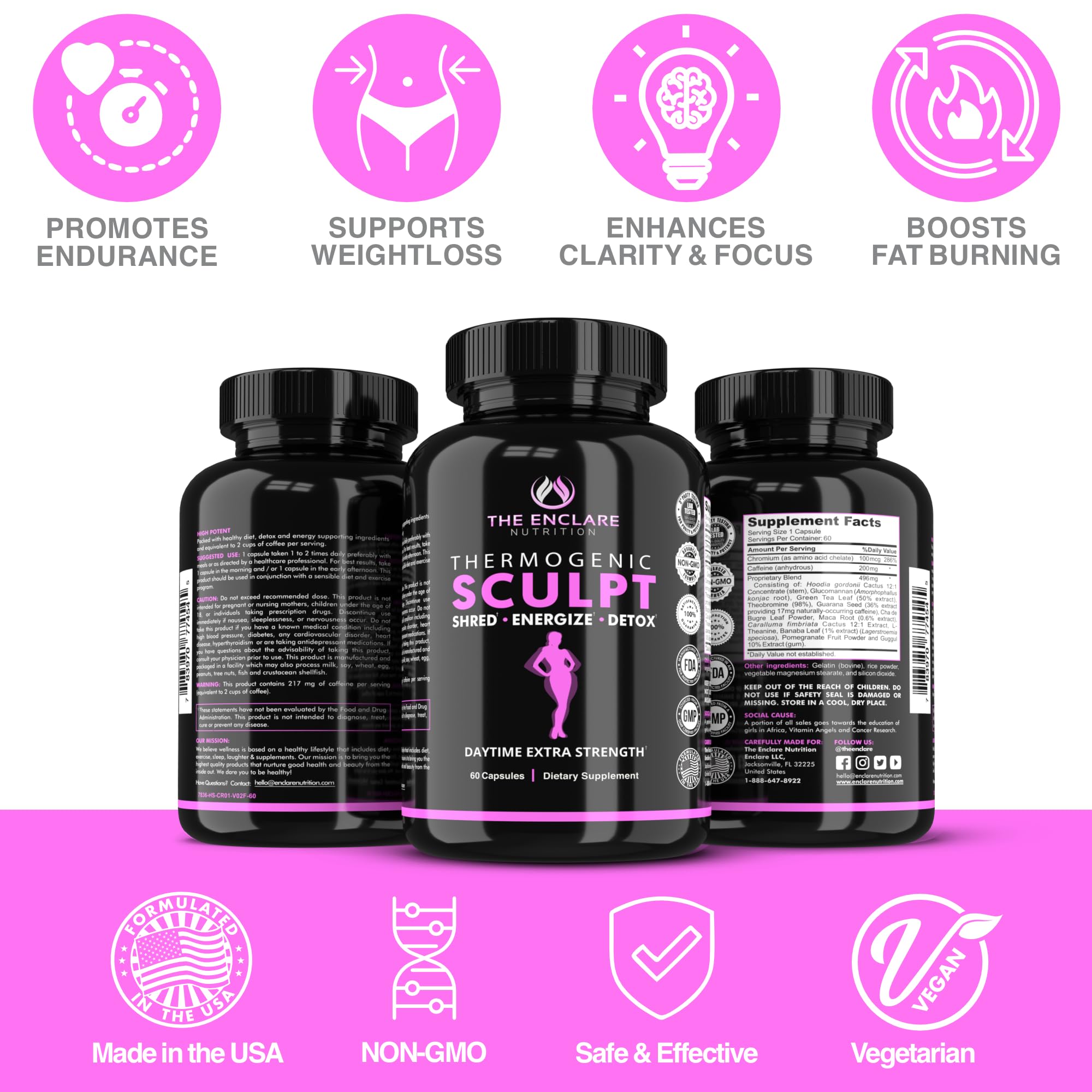 THE ENCLARE NUTRITION Thermogenic Sculpt Fat Burner side view