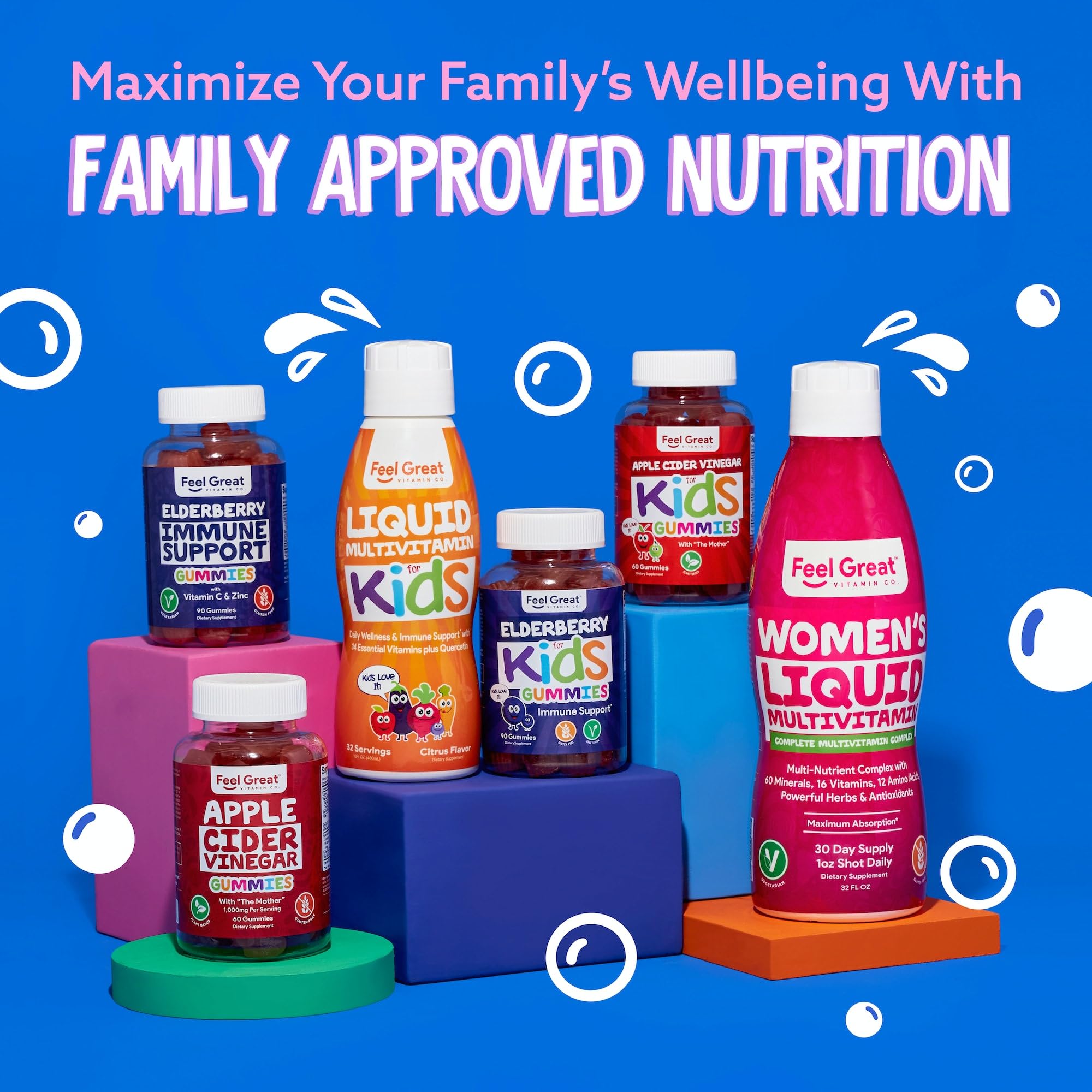 The Feel Great Vitamin Company Elderberry Gummies for Kids in a bowl