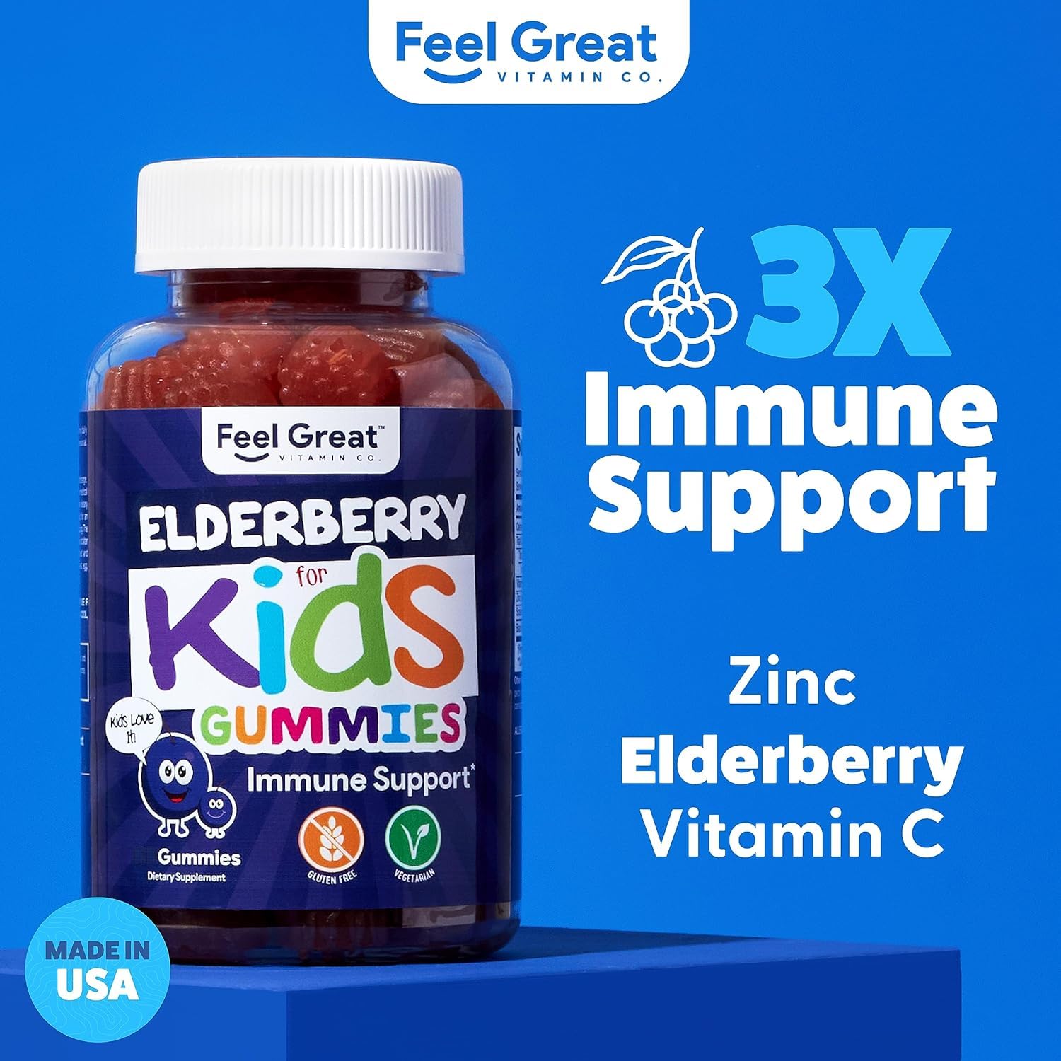 The Feel Great Vitamin Company Elderberry Gummies for Kids packaging