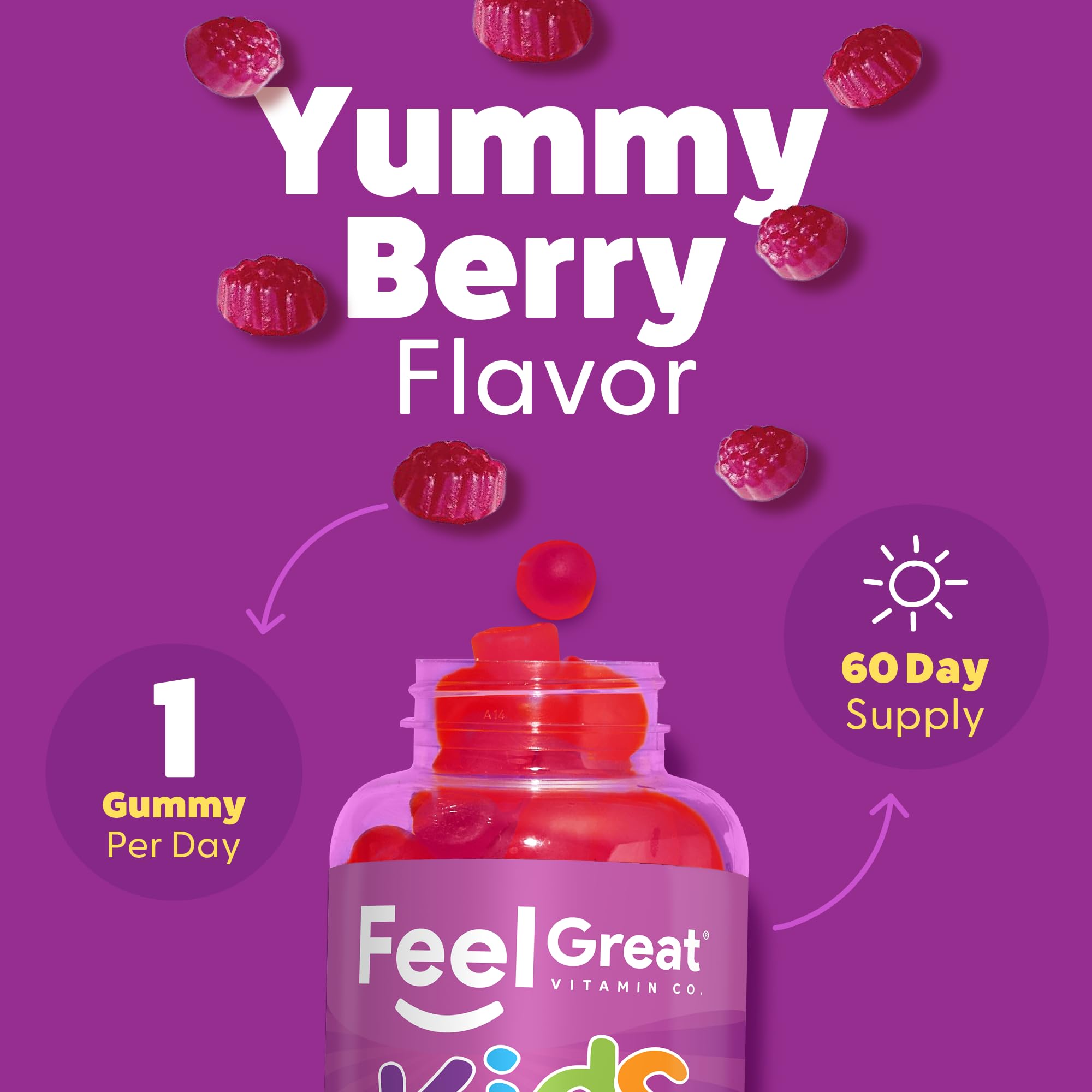 The Feel Great Vitamin Company Kids Magnesium Calm Gummies with fruit