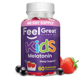 The Feel Great Vitamin Company Kids Melatonin Gummies 1mg Strawberry front view