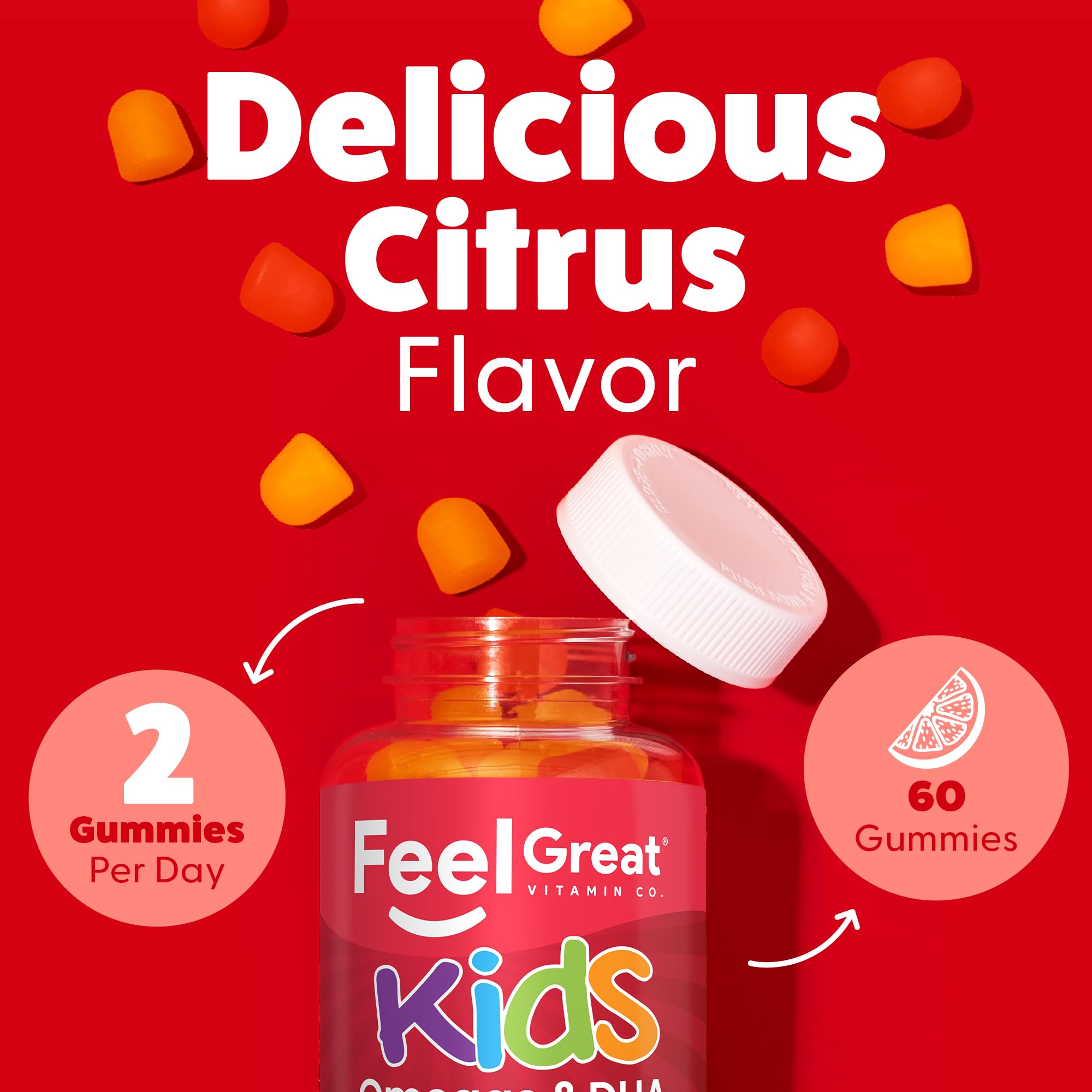 The Feel Great Vitamin Company Kids Omega 3 Gummies close-up