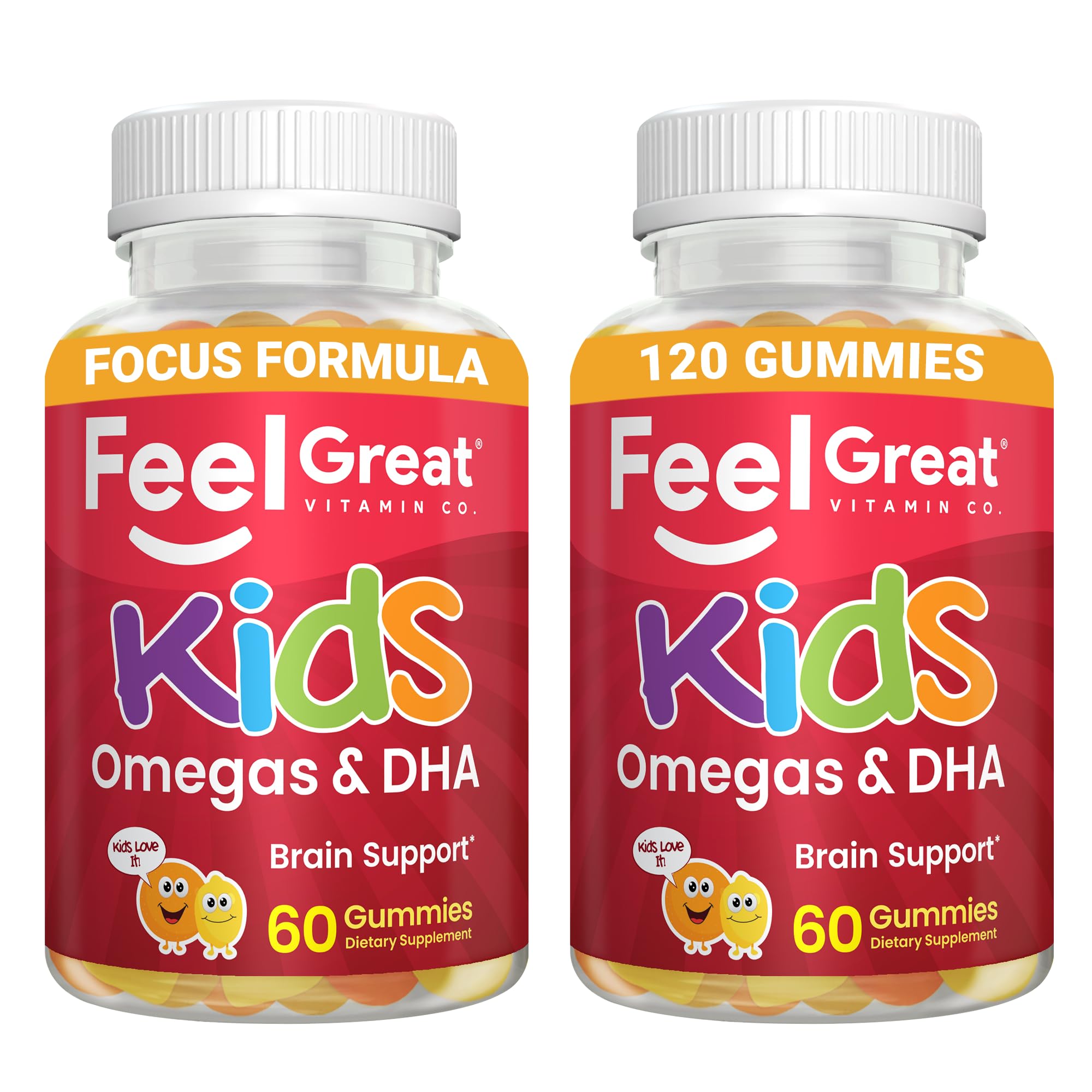 The Feel Great Vitamin Company Kids Omega 3 Gummies front view