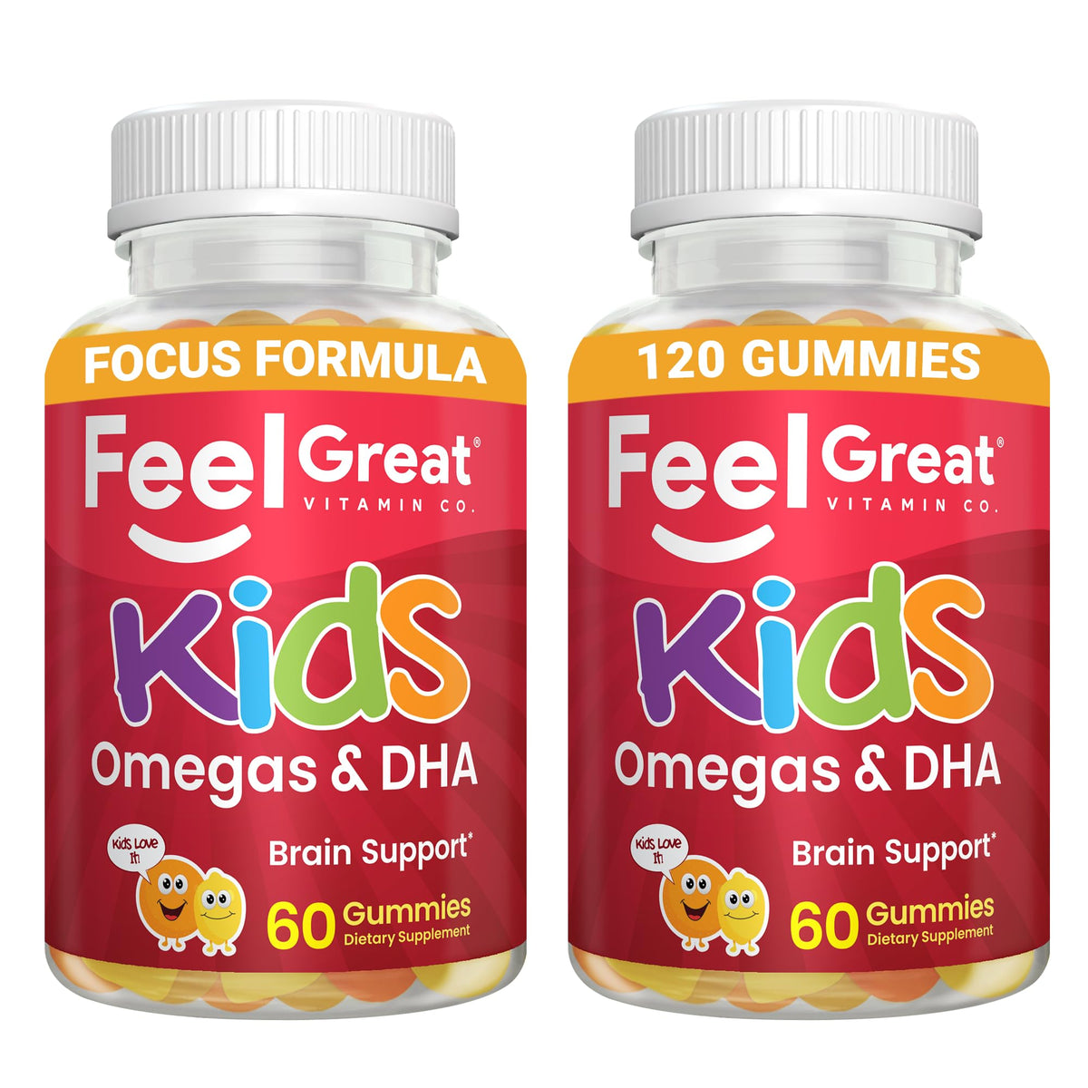 The Feel Great Vitamin Company Kids Omega 3 Gummies front view