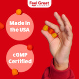 The Feel Great Vitamin Company Kids Omega 3 Gummies in a child's hand