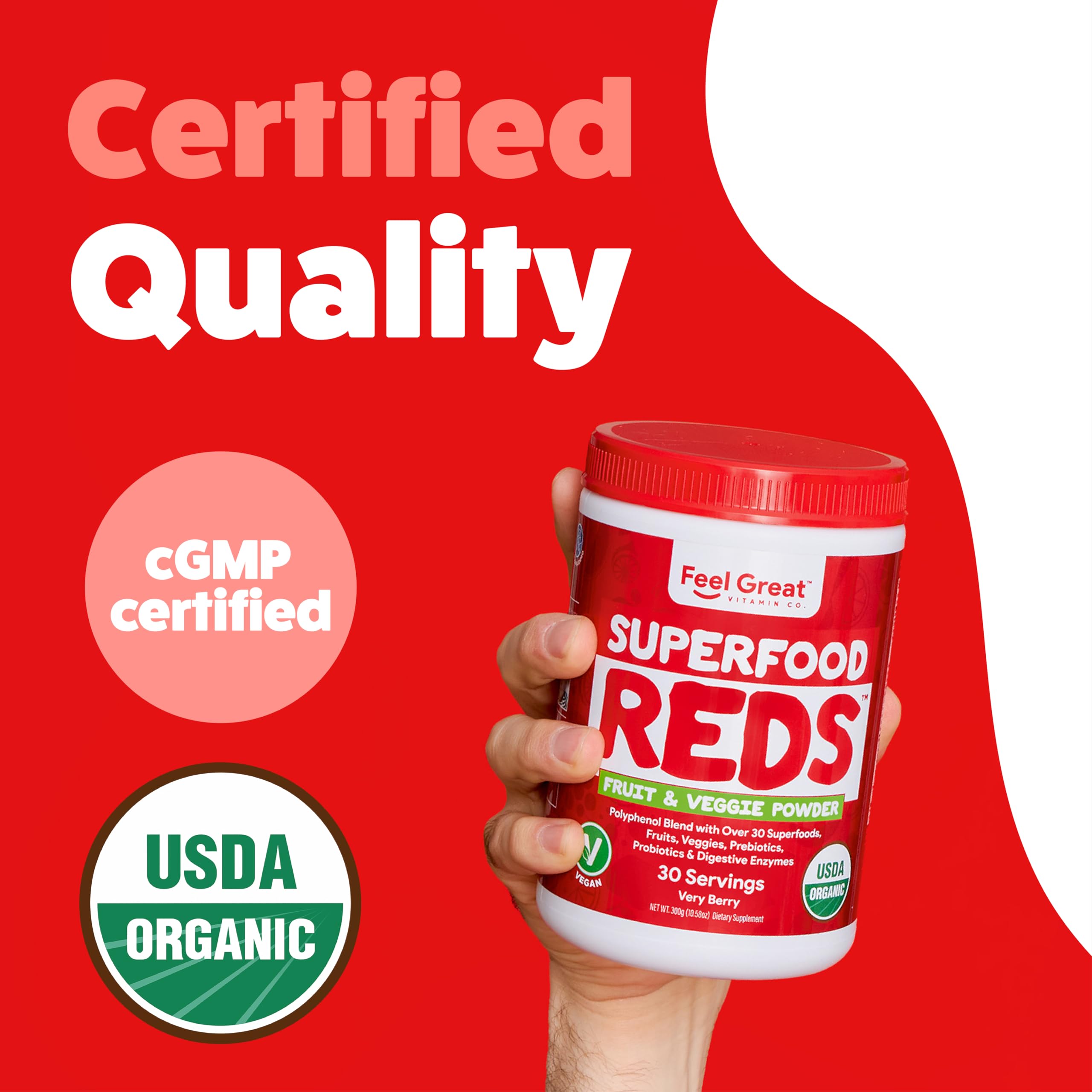 The Feel Great Vitamin Company Superfood Powder in a smoothie bowl