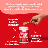 The Feel Great Vitamin Company Superfood Powder mixed in a glass of water