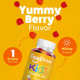 The Feel Great Vitamin Company Vitamin D3 Gummies for Kids orange gummy close-up