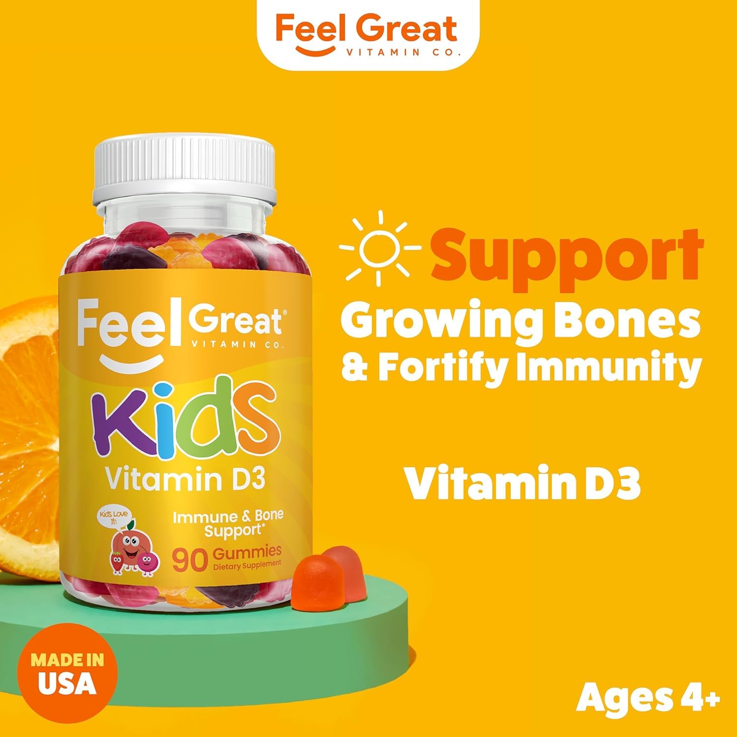The Feel Great Vitamin Company Vitamin D3 Gummies for Kids packaging