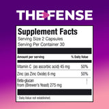 THE-FENSE daily wellness Support Supplement back view with dosage information