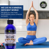 THE FOOD MOVEMENT CO. Black Earth Fulvic Acid 8oz liquid supplement in a kitchen setting