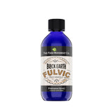 THE FOOD MOVEMENT CO. Black Earth Fulvic Acid 8oz liquid supplement with glass of water
