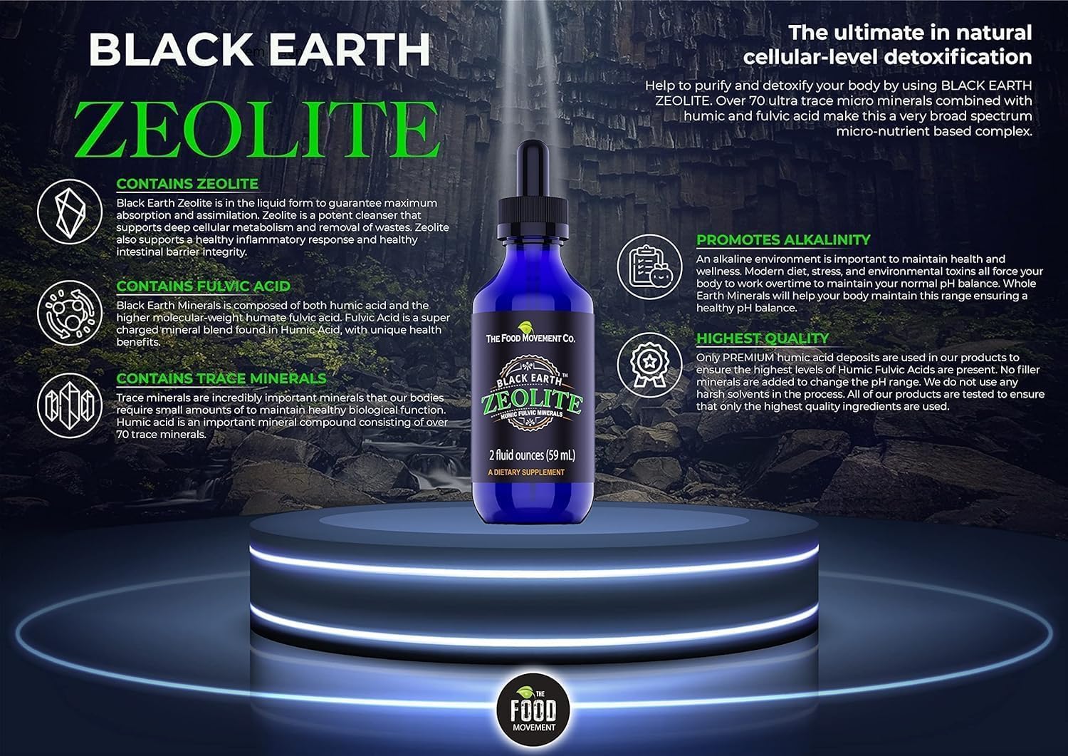 THE FOOD MOVEMENT CO. Black Earth Zeolite 1 oz Pump Spray close-up of nozzle