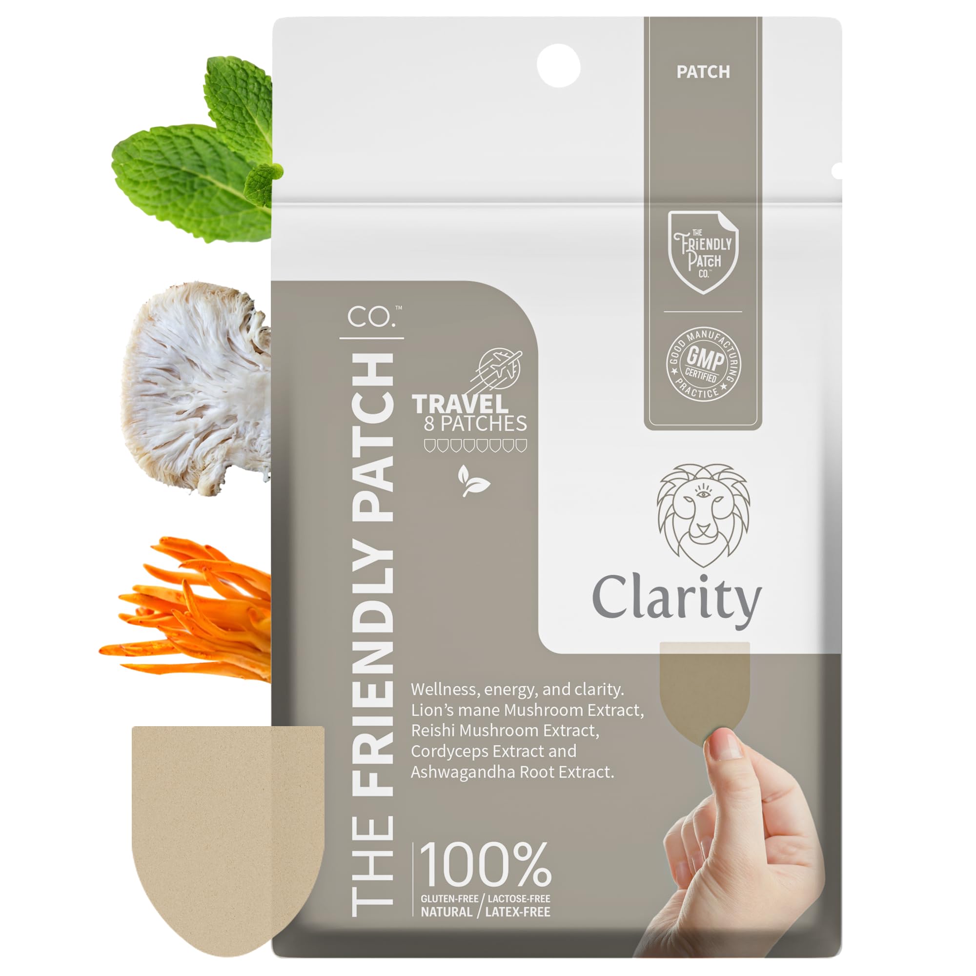 The Friendly Patch CO. Clarity Mushroom Patches front view