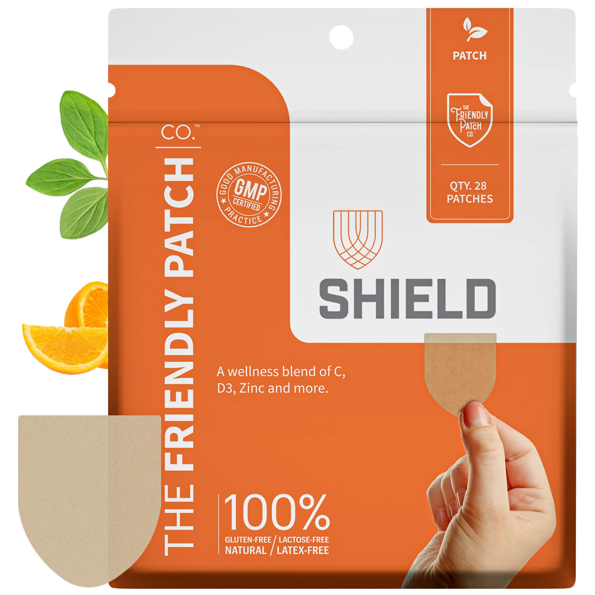 The Friendly Patch CO. daily wellness Patch front view with packaging