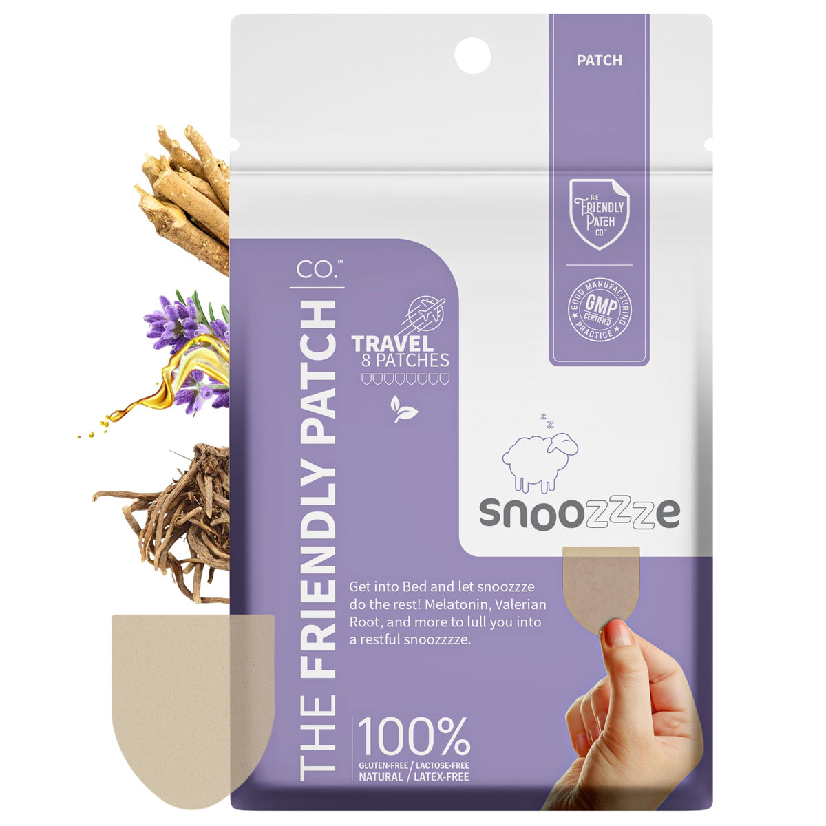 The Friendly Patch CO. SNOOZE PATCH - 8 Travel Pack front view