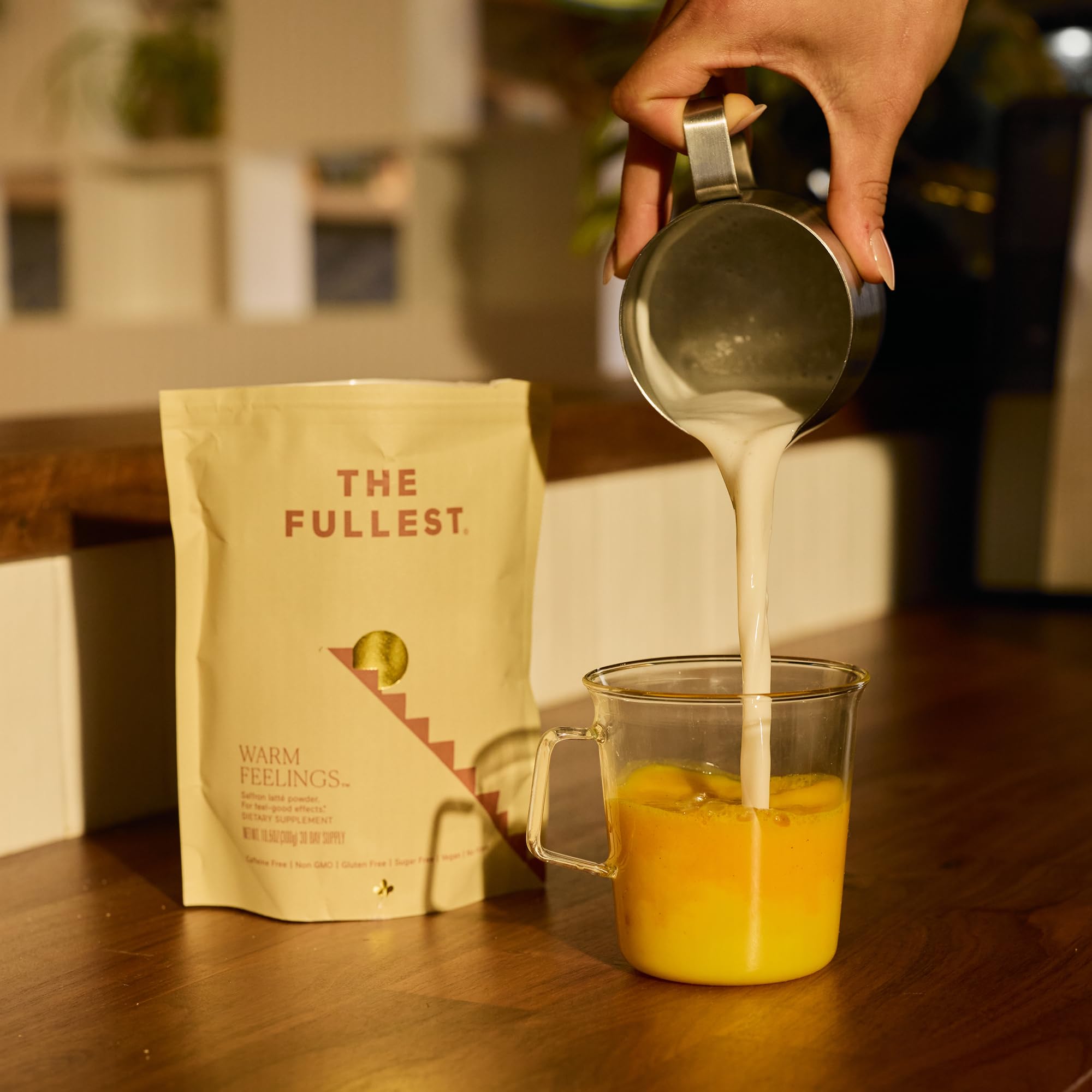 THE FULLEST Saffron Latte served hot