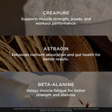 The Genius Brand Creatine Powder 227g packaging on a wooden surface