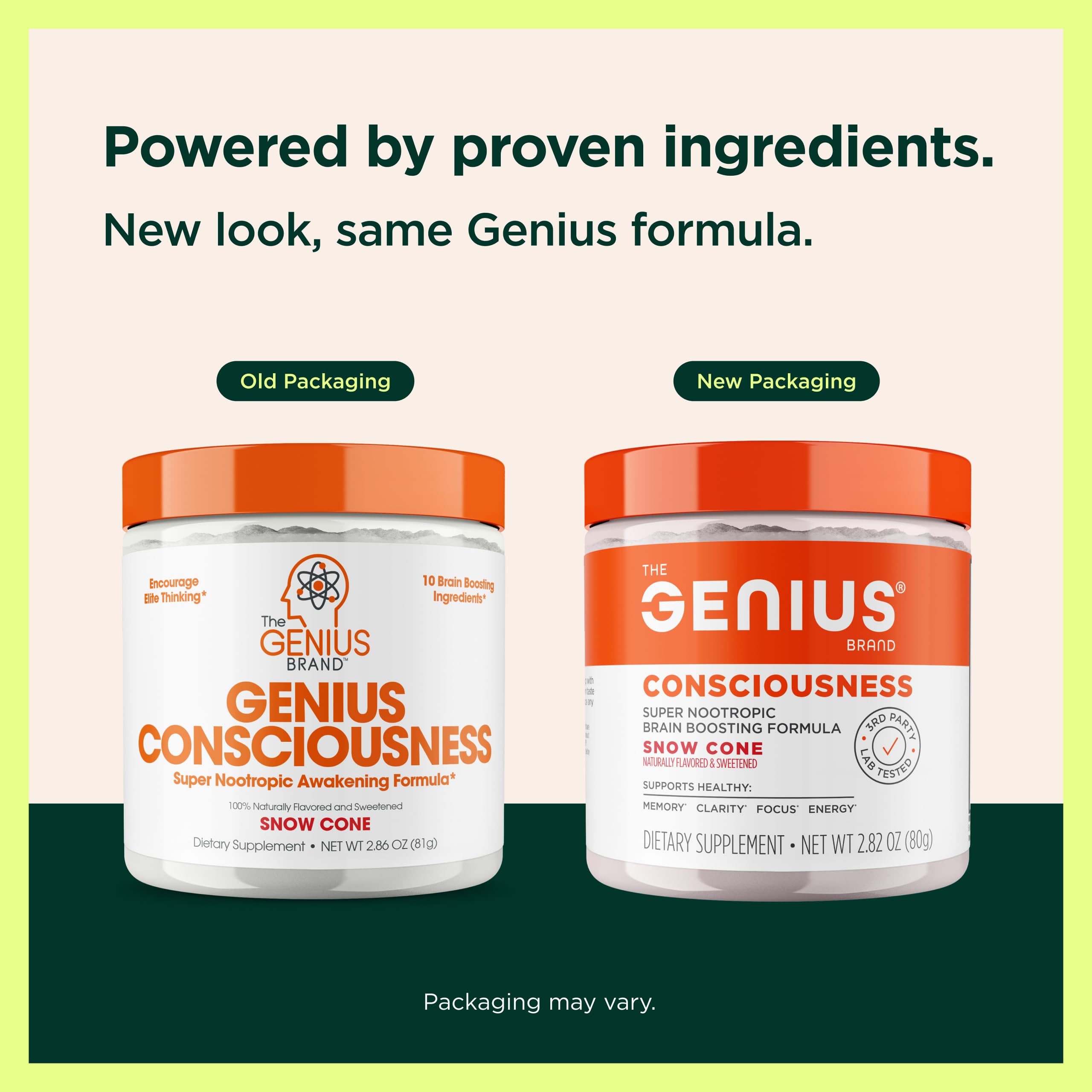 The Genius Brand Genius Consciousness Brain Supplement ingredients list