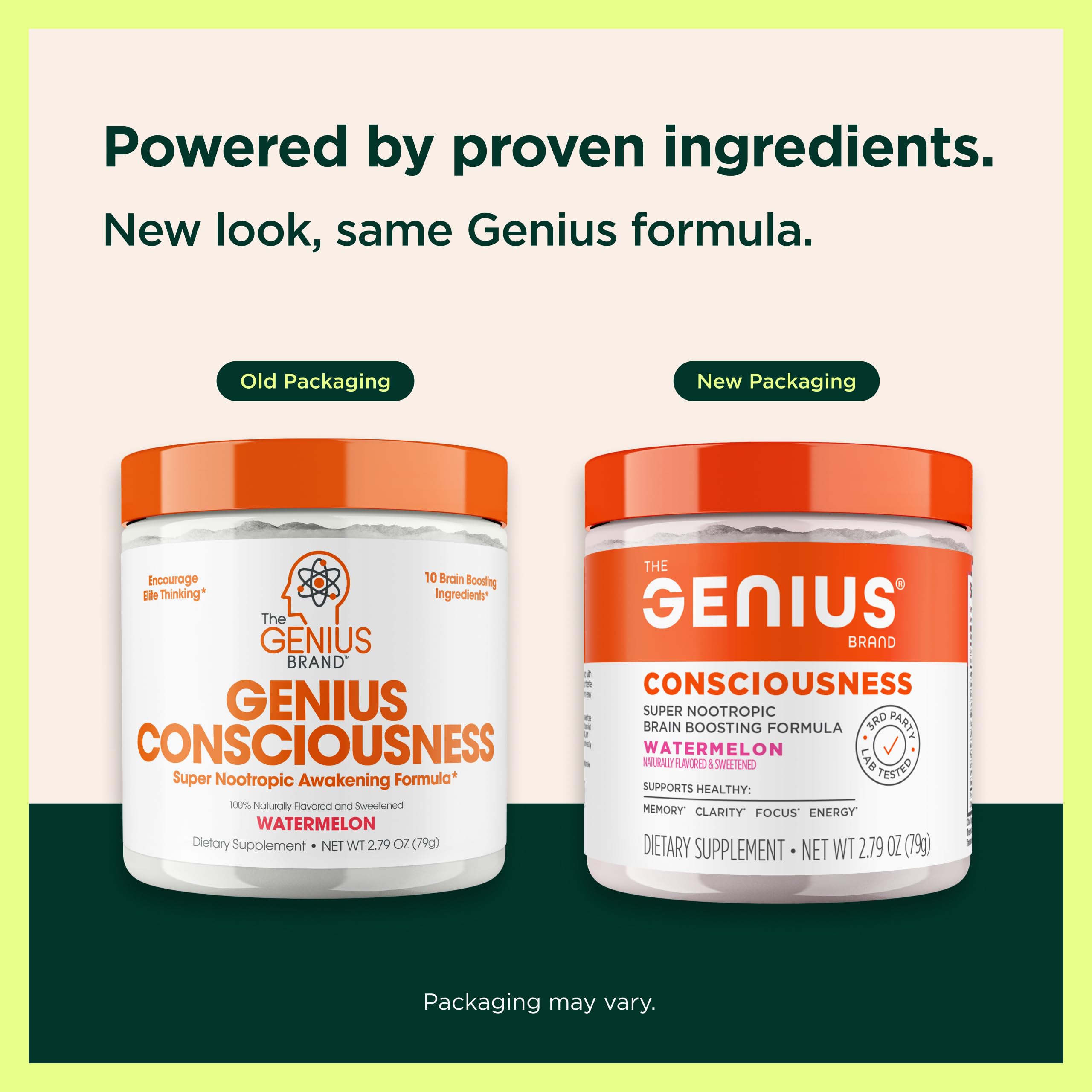 The Genius Brand Genius Consciousness Brain Supplement side view