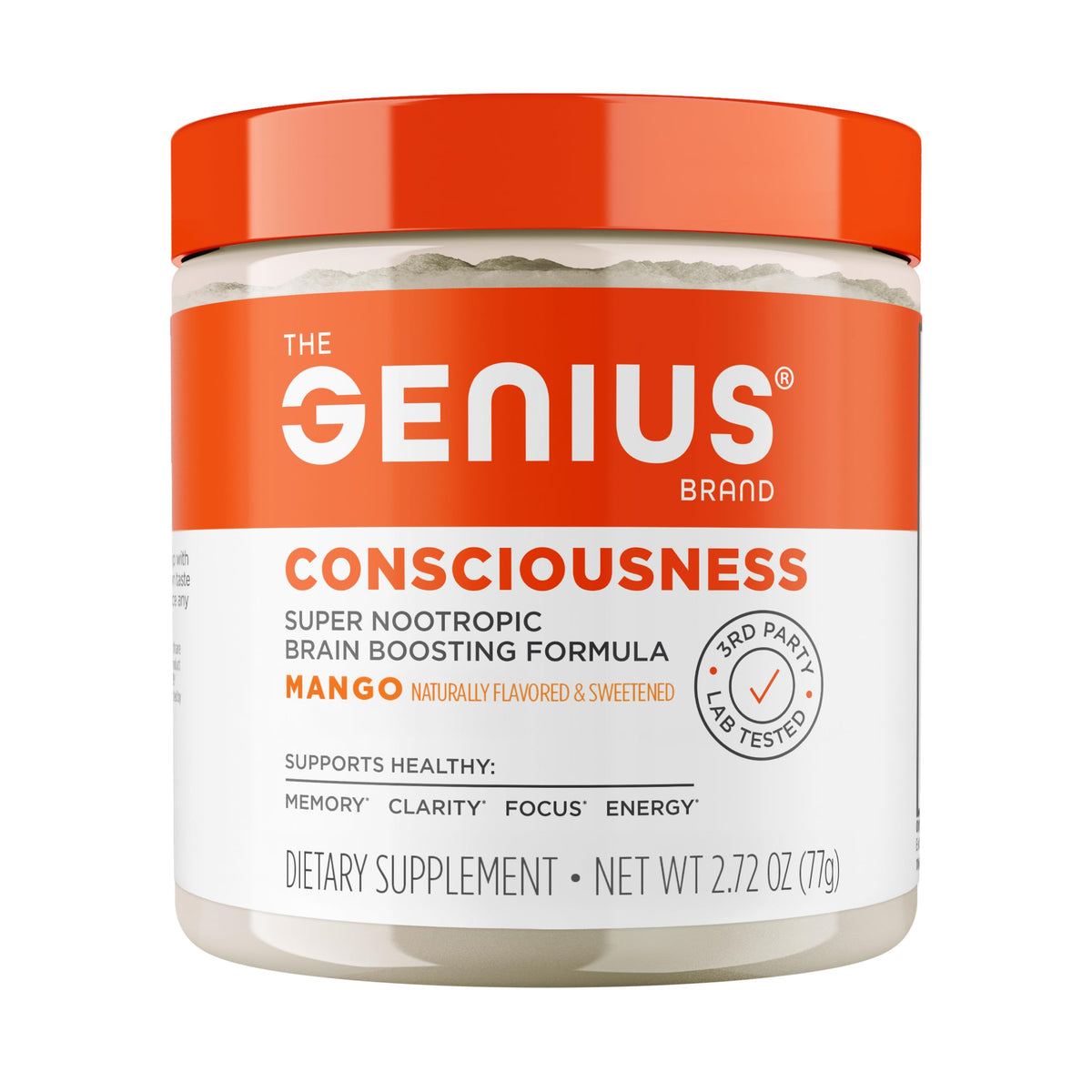 The Genius Brand Genius Consciousness supplement front view with label