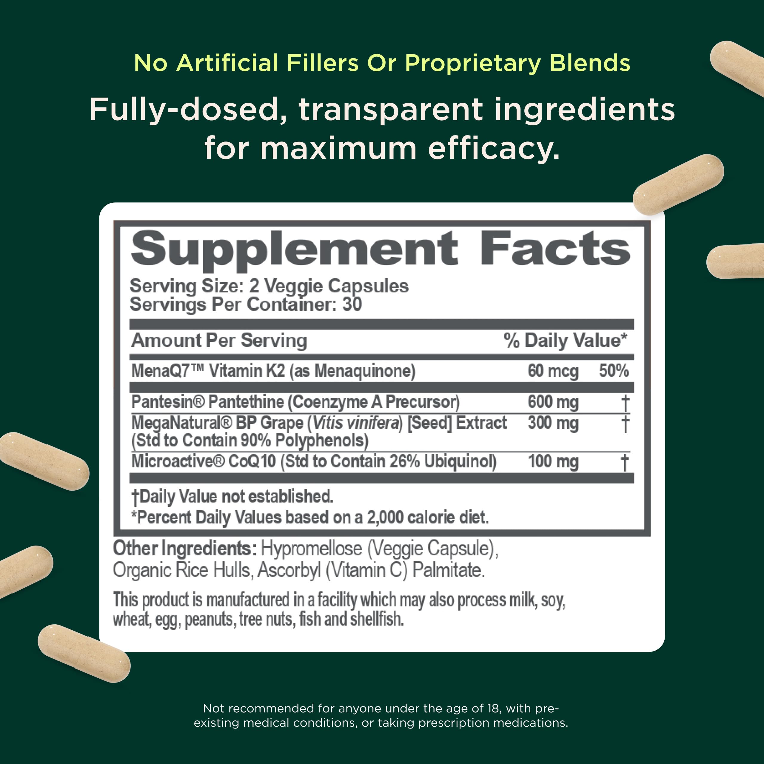 The Genius Brand Genius Heart CoQ10 Supplement side view