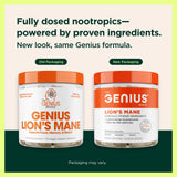 The Genius Brand Genius Lion's Mane Mushroom Supplement with capsules