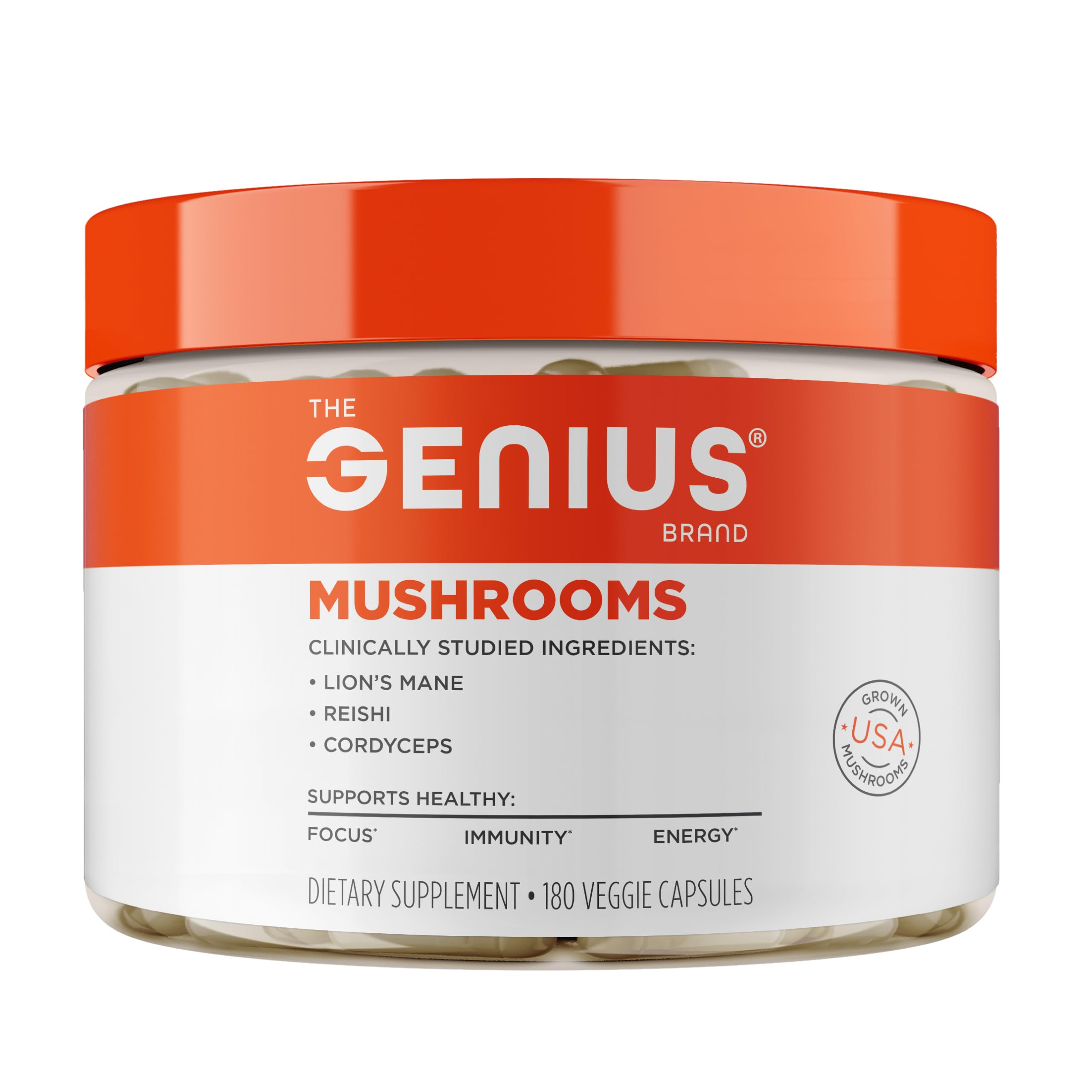 The Genius Brand Genius Mushroom Supplement front view