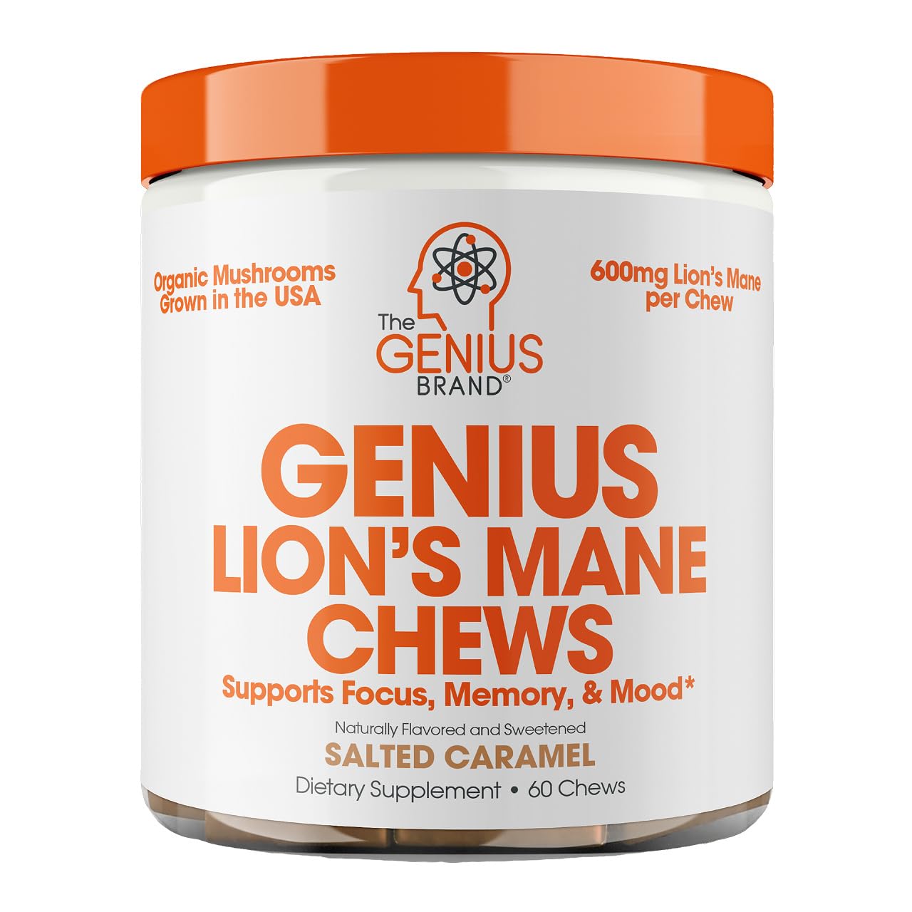 The Genius Brand Lion's Mane Soft Chews front view packaging