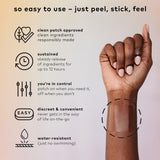 The Good Patch Be Calm Ashwagandha Patch application on wrist