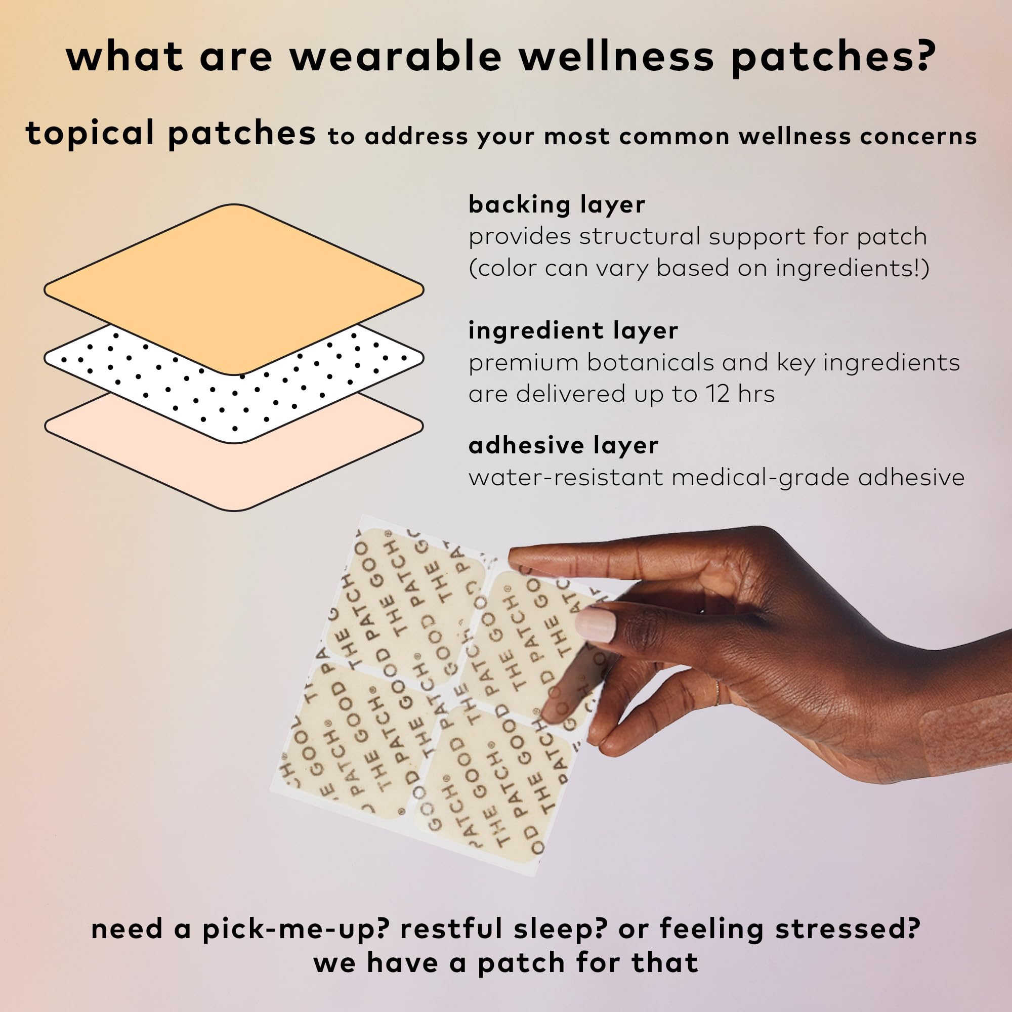 The Good Patch Be Calm Patch lifestyle scene with user