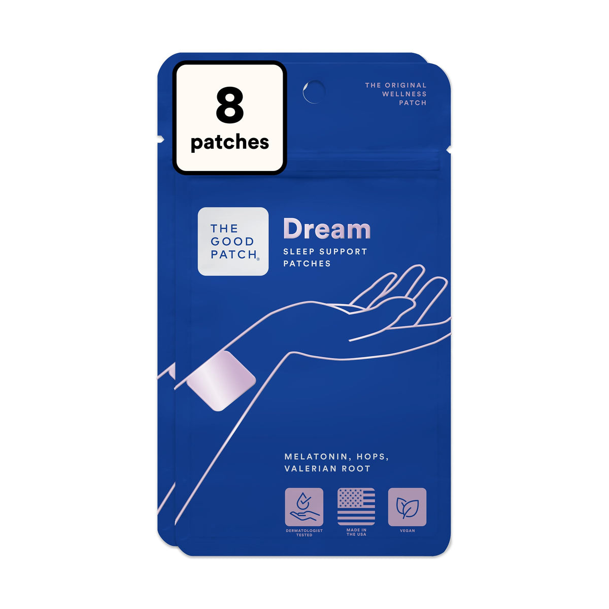 The Good Patch Dream Sleep Patch front view with packaging