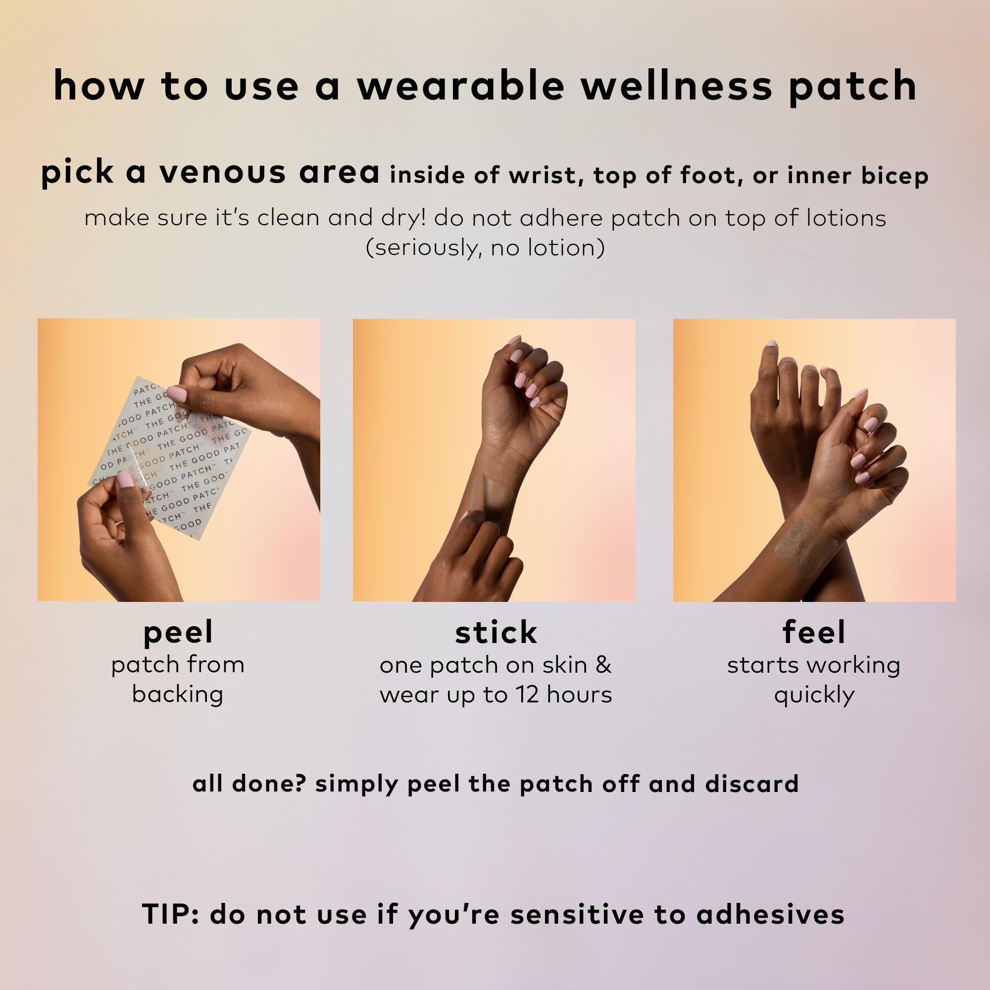 The Good Patch Nite Nite Sleep Patches lifestyle scene with a daily wellness bedroom background
