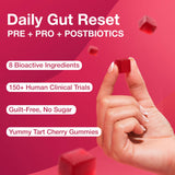 The Gut Gummy Daily Gut Reset 8-in-1 Triobiotic Supplement gummies close-up