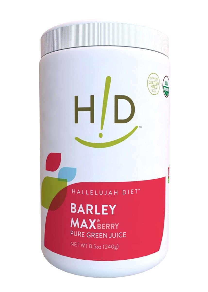 THE HALLELUJAH DIET BarleyMax Berry Powder front view packaging