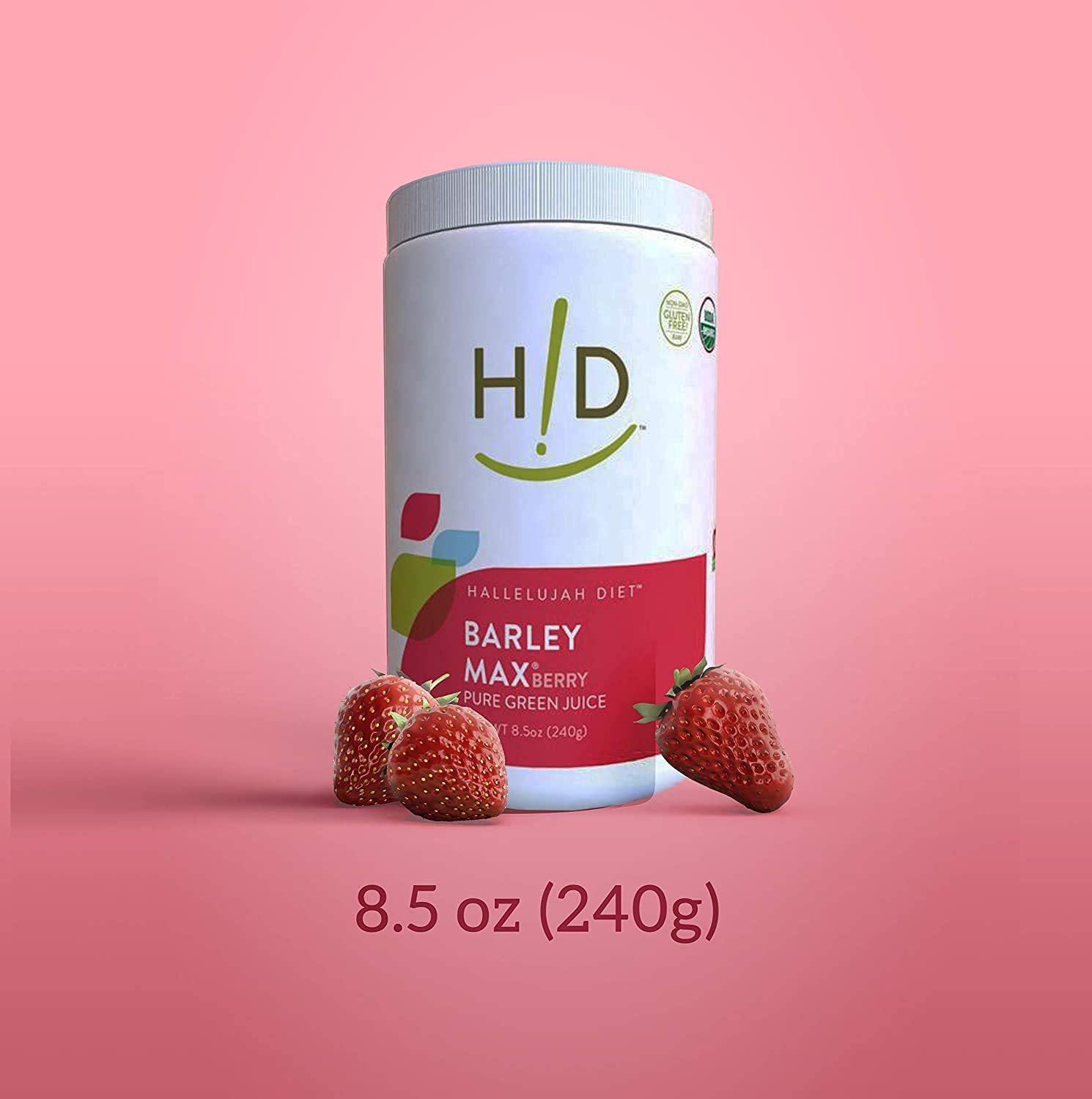 THE HALLELUJAH DIET BarleyMax Berry Powder with fresh fruits