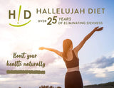 THE HALLELUJAH DIET BarleyMax Organic Alfalfa Powder in a glass of water