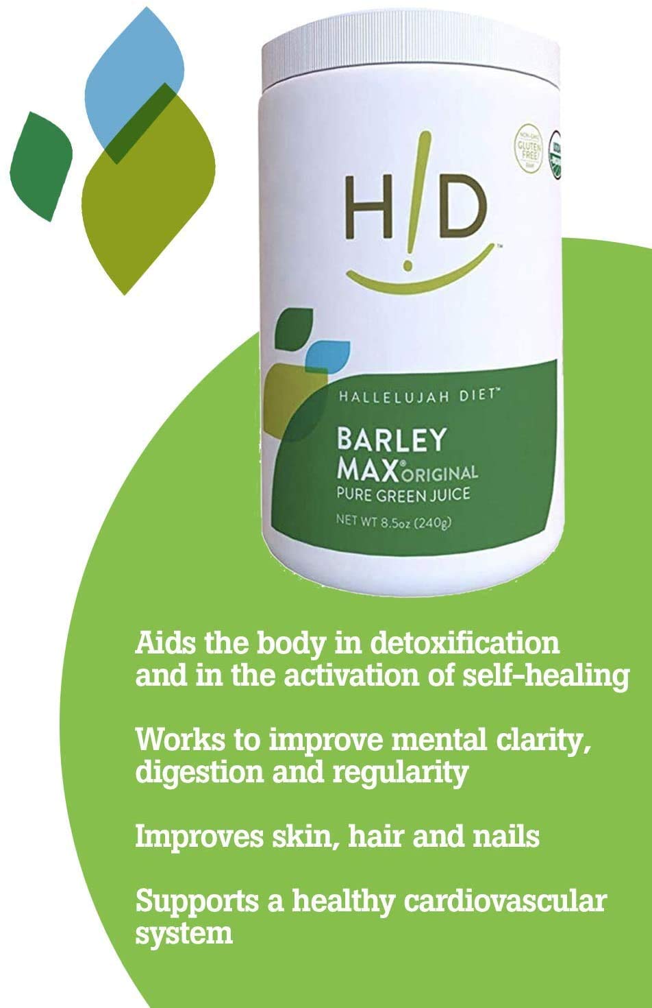 THE HALLELUJAH DIET BarleyMax Organic Alfalfa Powder in a smoothie