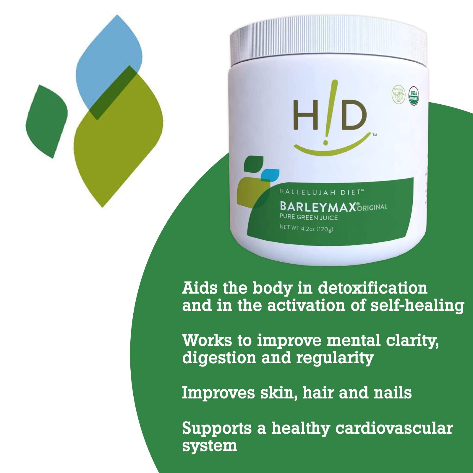 THE HALLELUJAH DIET BarleyMax Organic Alfalfa Powder scoop