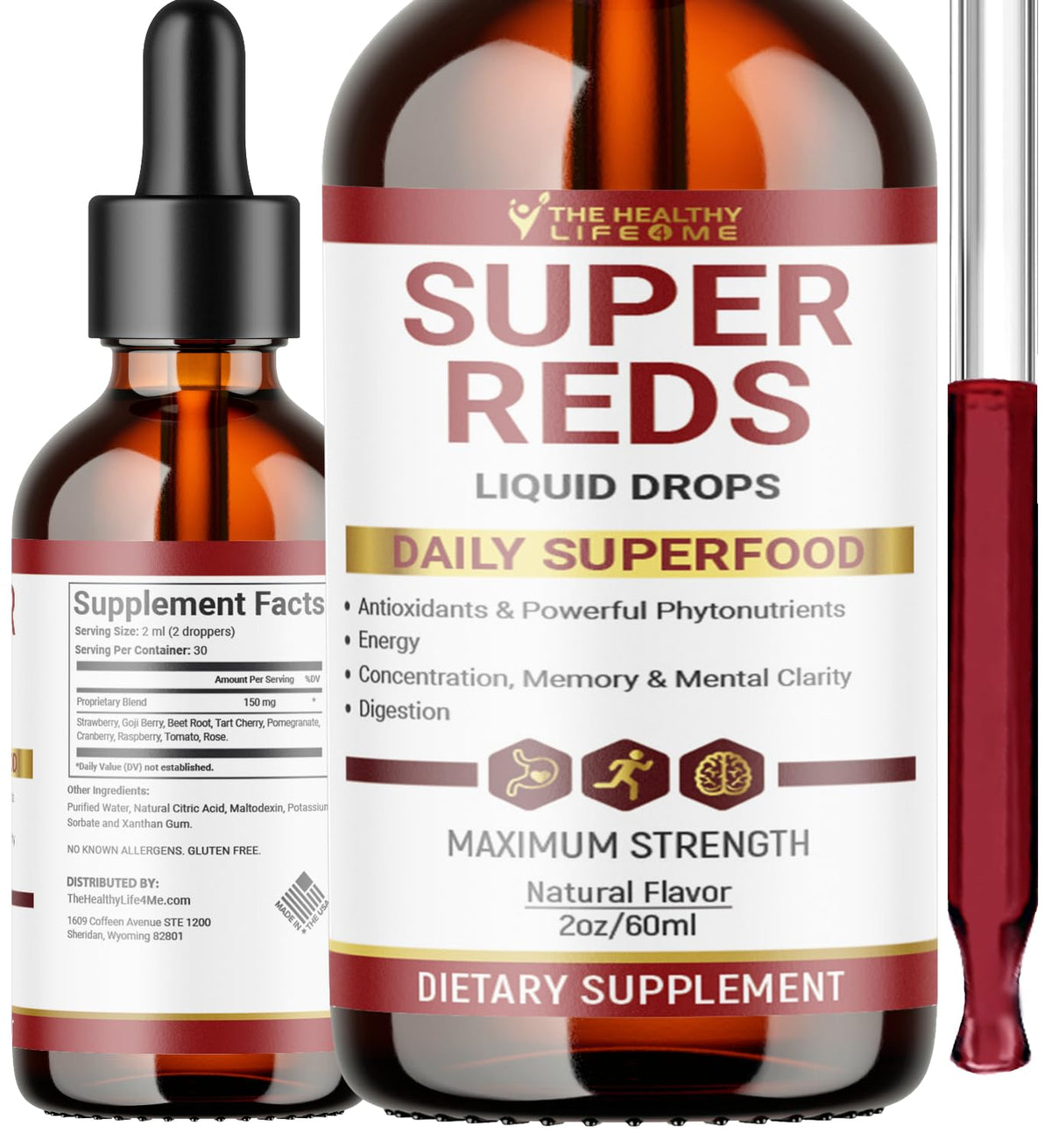 THE HEALTHY LIFE 4 ME Berry Flavoured Nutrient Drops front view