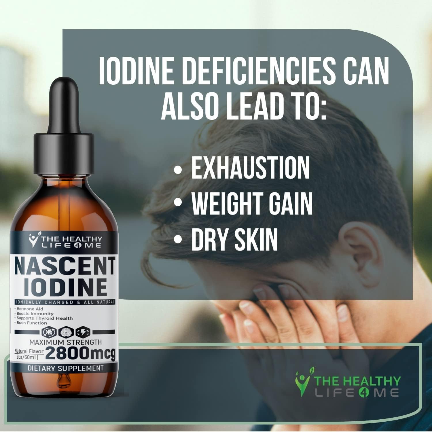 THE HEALTHY LIFE 4 ME Liquid Nascent Iodine Supplement with measuring spoon
