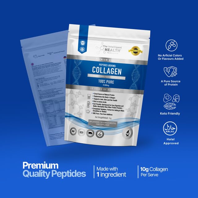 The Intelligent Health Collagen Peptides Powder 1000g side view