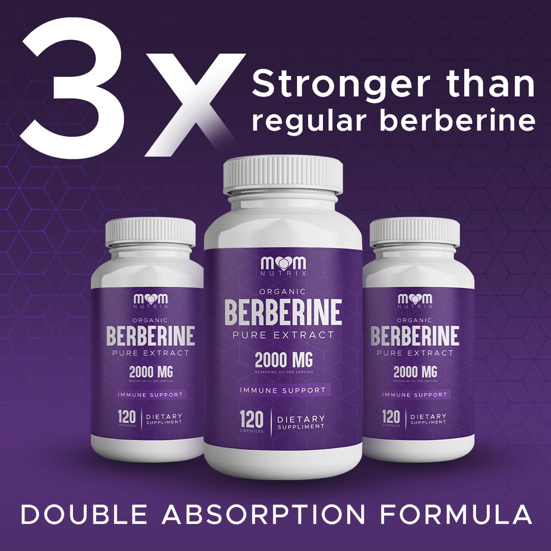 THE MONK Berberine 2000mg Capsules side view showing product details