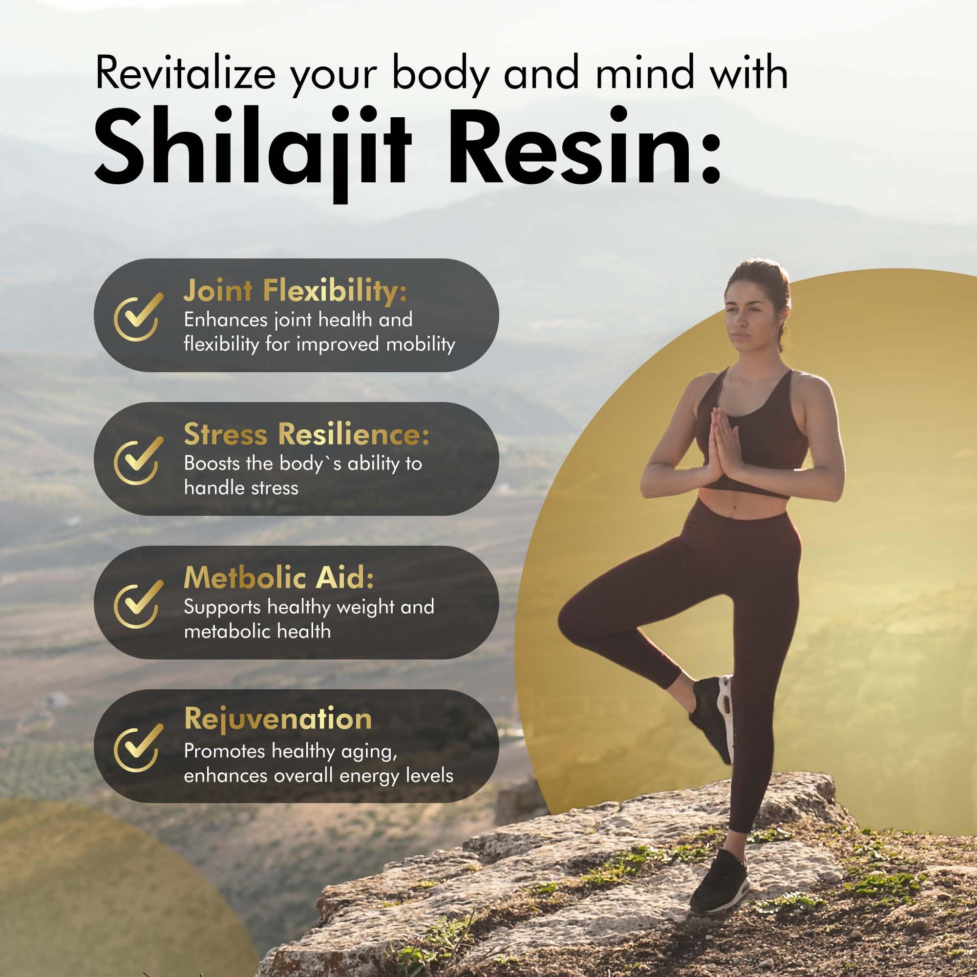 THE MONK Shilajit Resin 100g back view with nutritional information